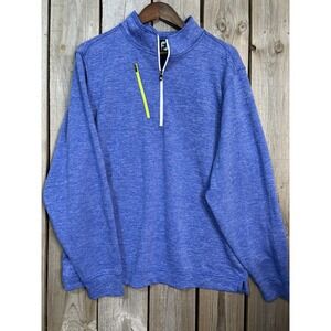 FootJoy Men's XL Blue Quarter Zip Golf Pullover Performance